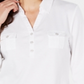 Karen Scott Women's Cotton Point Collar Top White Size Medium