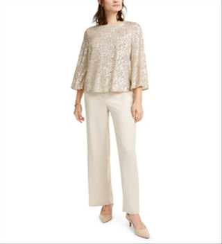 Alfani Petite Snake-Embossed Wide-Leg Pants  - Coca Butter Brown Size 0 P