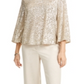 Alfani Petite Snake-Embossed Wide-Leg Pants  - Coca Butter Brown Size 0 P