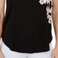 Alfani Women's Printed Round Hem T-Shirt Black Size Petite Small