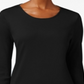 Charter Club Women's Pima Cotton Long Sleeve Top Black Size XX-Large