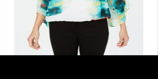 Alfani Petite Abstract-Print Top White Size Petite Small