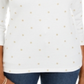 Karen Scott Foil-Print 3/4-Sleeve Top  - Winter White Size XS