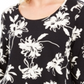 Jm Collection Printed Scoop-Neck Top Blossom Black Size XS