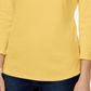 Charter Club Pima Cotton Boat-Neck Button-Shoulder Top Yellow Size S