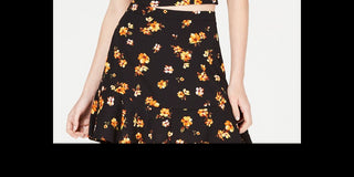 Gypsies & Moondust Juniors' Printed Tie-Front Top Black Size S