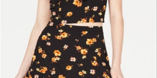 Gypsies & Moondust Juniors' Printed Tie-Front Top Black Size S