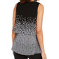 Alfani Women's Tiered Dot Print Top Black Size Petite L