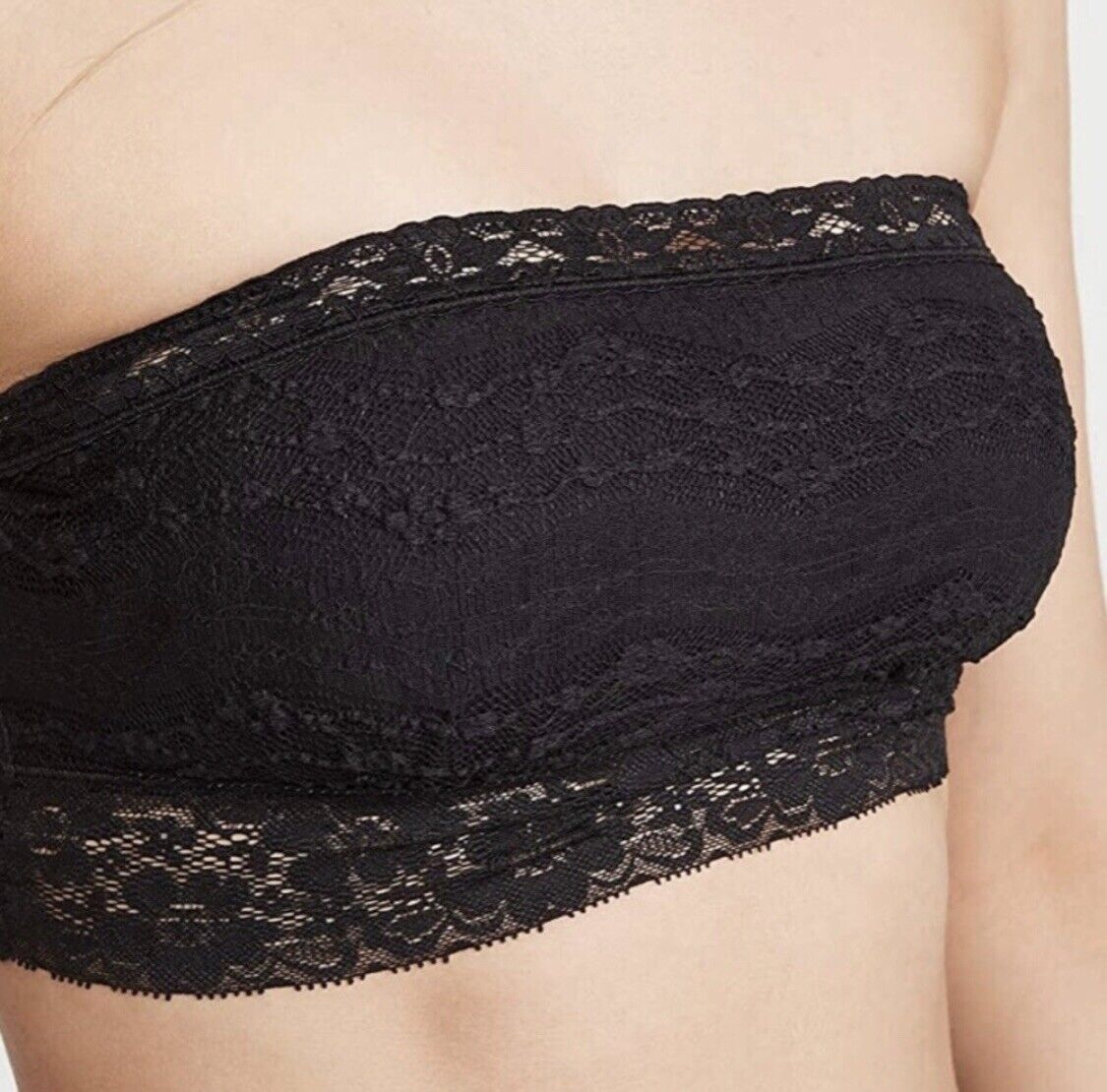 Free People Women's Lace Everyday Bandeau Bralette Black Size Small