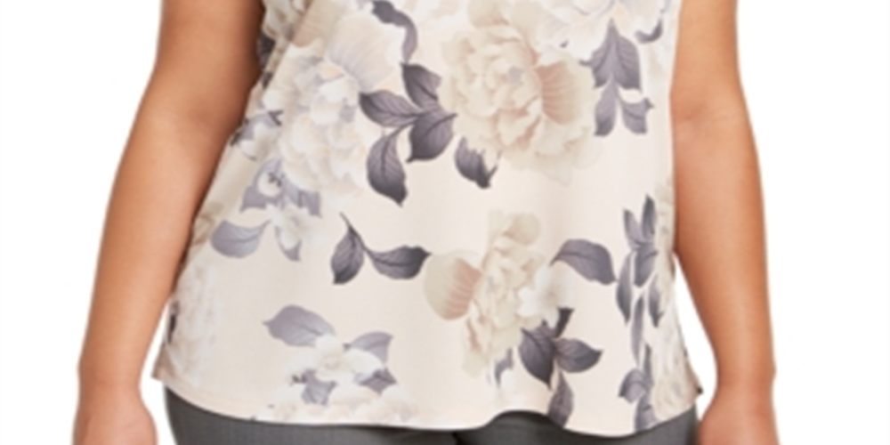 Calvin Klein Women's Plus Sleeveless Floral Print Top Pink Size 3X