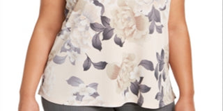 Calvin Klein Women's Plus Sleeveless Floral Print Top Pink Size 3X