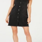 Style & Co Petite Frayed Denim Sleeveless Shirtdress Black Size 12 P