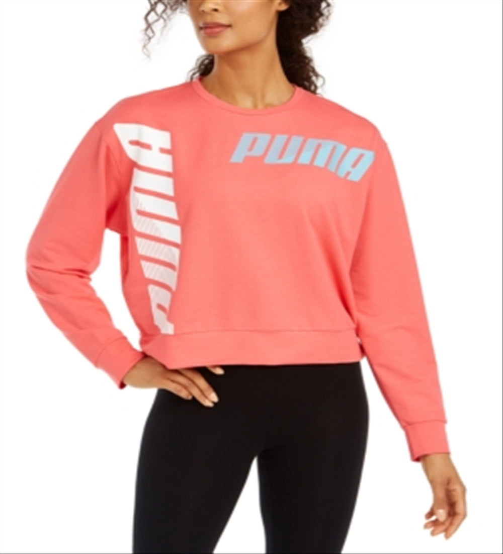 Puma Women's Modern Sport Crew Sweatshirt Orange Size M