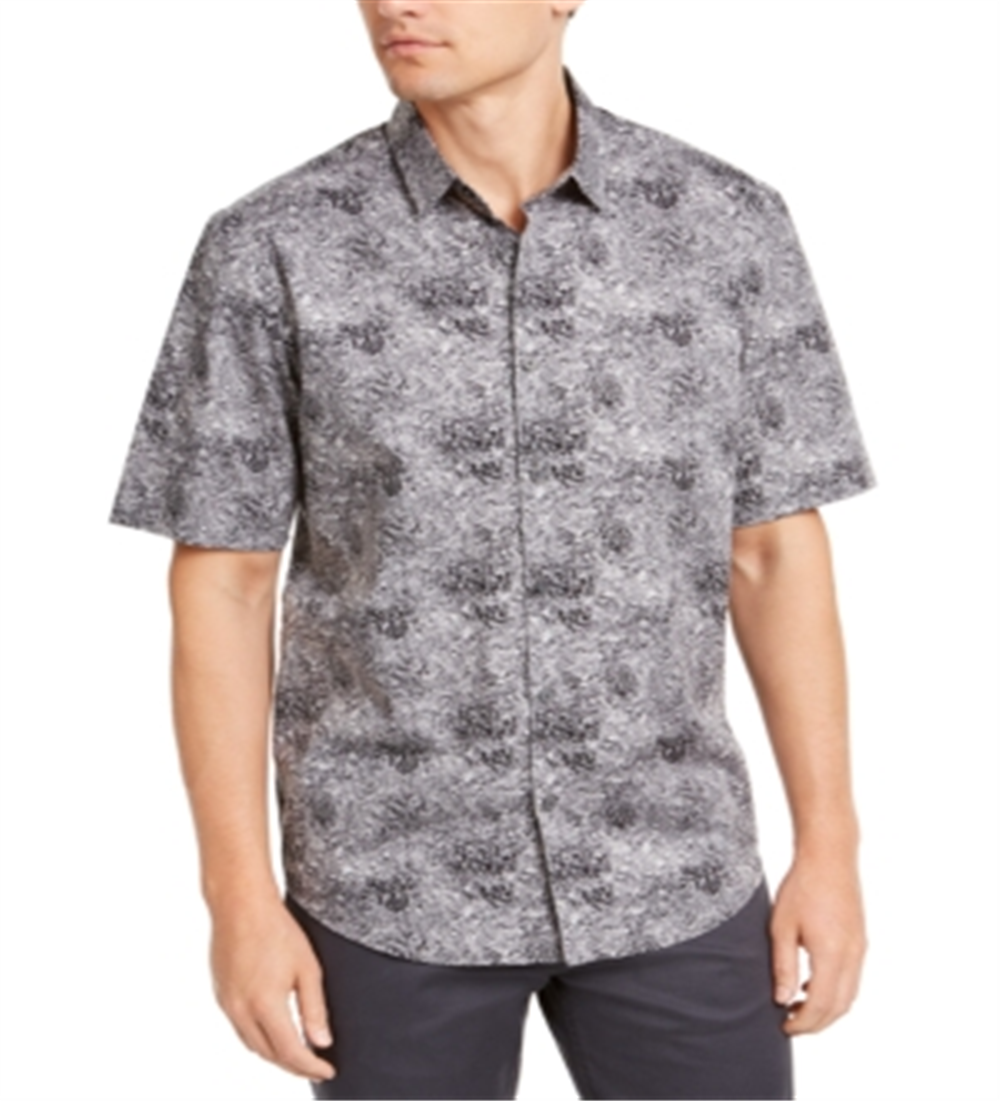 Alfani Men's Printed Shirt Gray Size XX-Large