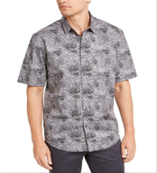 Alfani Men's Printed Shirt Gray Size XX-Large
