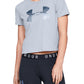 Under Armour Women's Printed-logo Cropped T-shirt Grey Size XL