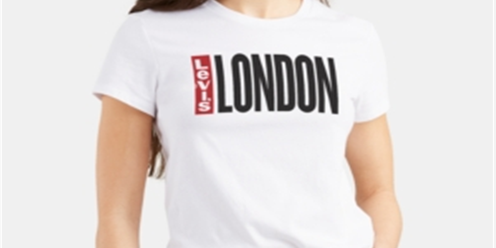 Levi's Women's Batwing Logo Cotton Cities T-Shirt White Size XL