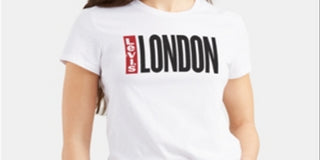 Levi's Women's Batwing Logo Cotton Cities T-Shirt White Size XL