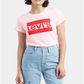 Levi's Women's Pink Printed Short Sleeve Crew Neck T-Shirt Top Size L