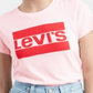 Levi's Women's Pink Printed Short Sleeve Crew Neck T-Shirt Top Size L