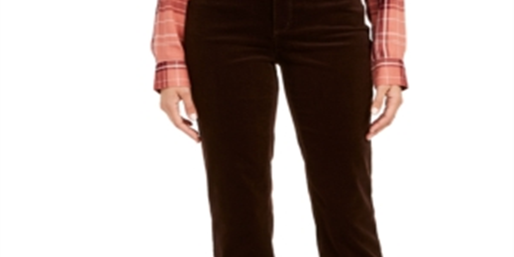 Charter Club Women's Lexington Straight Leg Corduroy Pants Brown Size 4P