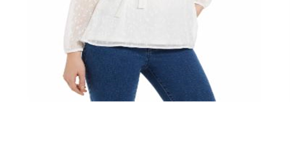 Charter Club Clip-Dot Wrap Top White Size XS