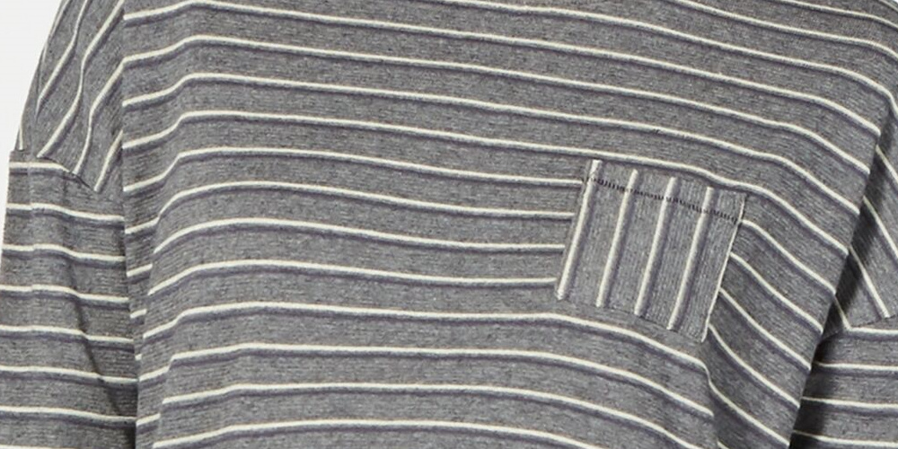 Alfani Intimates Gray Cotton Blend Striped Sleepwear Shirt Size XXL