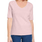 Karen Scott Women's Button Detail V Neck Top Pink Size Petite XL