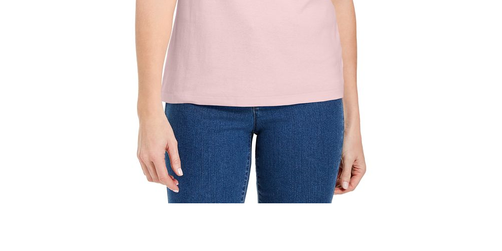 Karen Scott Women's Button Detail V Neck Top Pink Size Petite XL