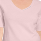 Karen Scott Women's Button Detail V Neck Top Pink Size Petite XL
