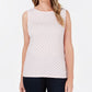 Karen Scott Women's Dotted Boat Neck Shell Top Pink Size Small