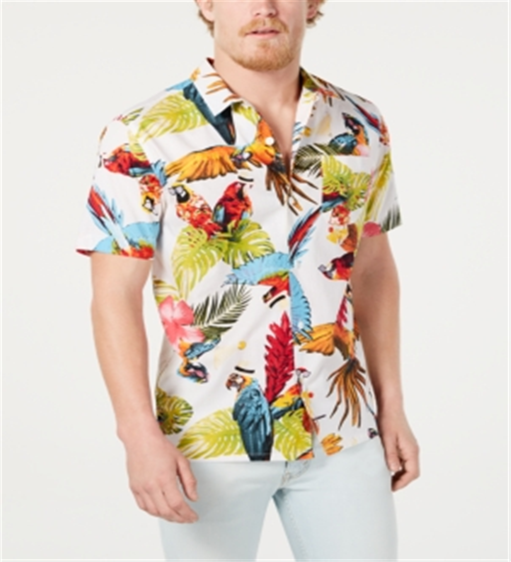 Levi's Men's  Alfred Poplin Short Sleeve Woven Shirt  White Size XL