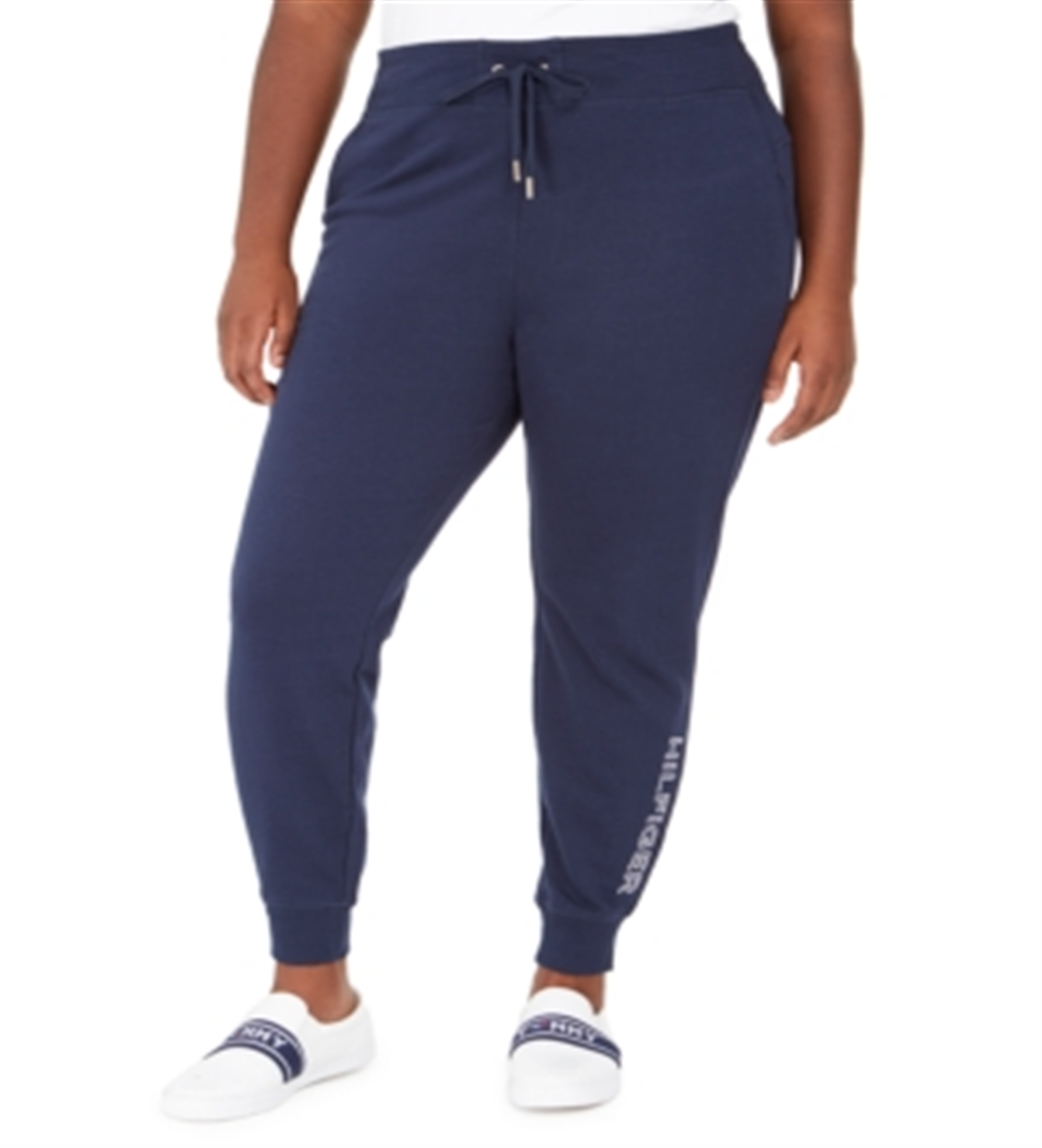 Tommy Hilfiger Women's Sport Plus Logo Joggers Blue Size 0X