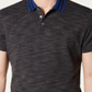 Alfani Men's Striped Short Sleeve Polo Shirt Black Size Large