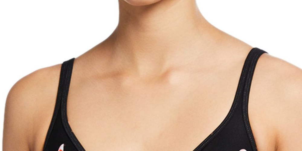 Kate Spade New York Women's Flock Party Underwire Bralette Top Black Size L