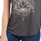 Style & Co Women's Graphic T-Shirt Black Size Petite Small