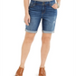 Style & Co Women's Distressed Bermuda Shorts Blue Size 4