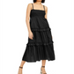 INC International Concepts Women's Smocked Tiered Maxi Dress Black Size XX Large