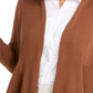 JM Collection Women's Ribbed Handkerchief Hem Cardigan Brown Size X-Small