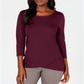 Karen Scott Women's Tulip Hem Top Red Size Small