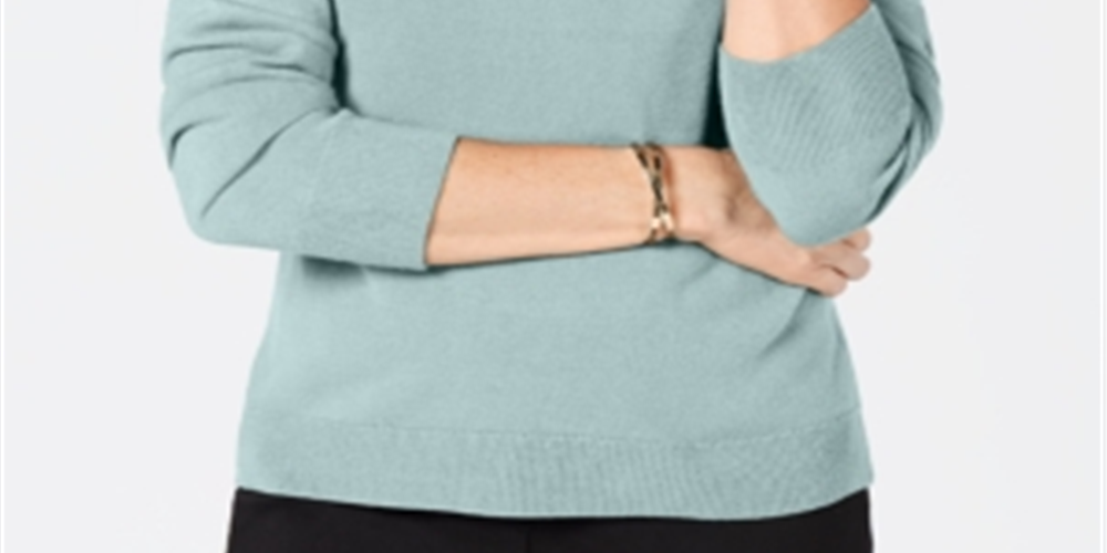 Karen Scott Women's Turtleneck Sweater Green Size Small