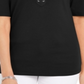 Karen Scott Women's Cotton Lace up Elbow Sleeve Top Black Size Medium