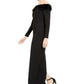 Calvin Klein Women's Long Sleeve Off Shoulder Maxi Sheath Evening Dress Black Size 12