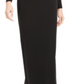 Calvin Klein Women's Long Sleeve Off Shoulder Maxi Sheath Evening Dress Black Size 12