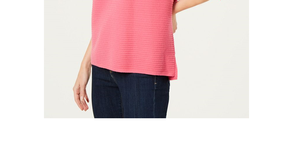 Style & Co Women's Ribbed Boatneck Sweater Pink Size Medium