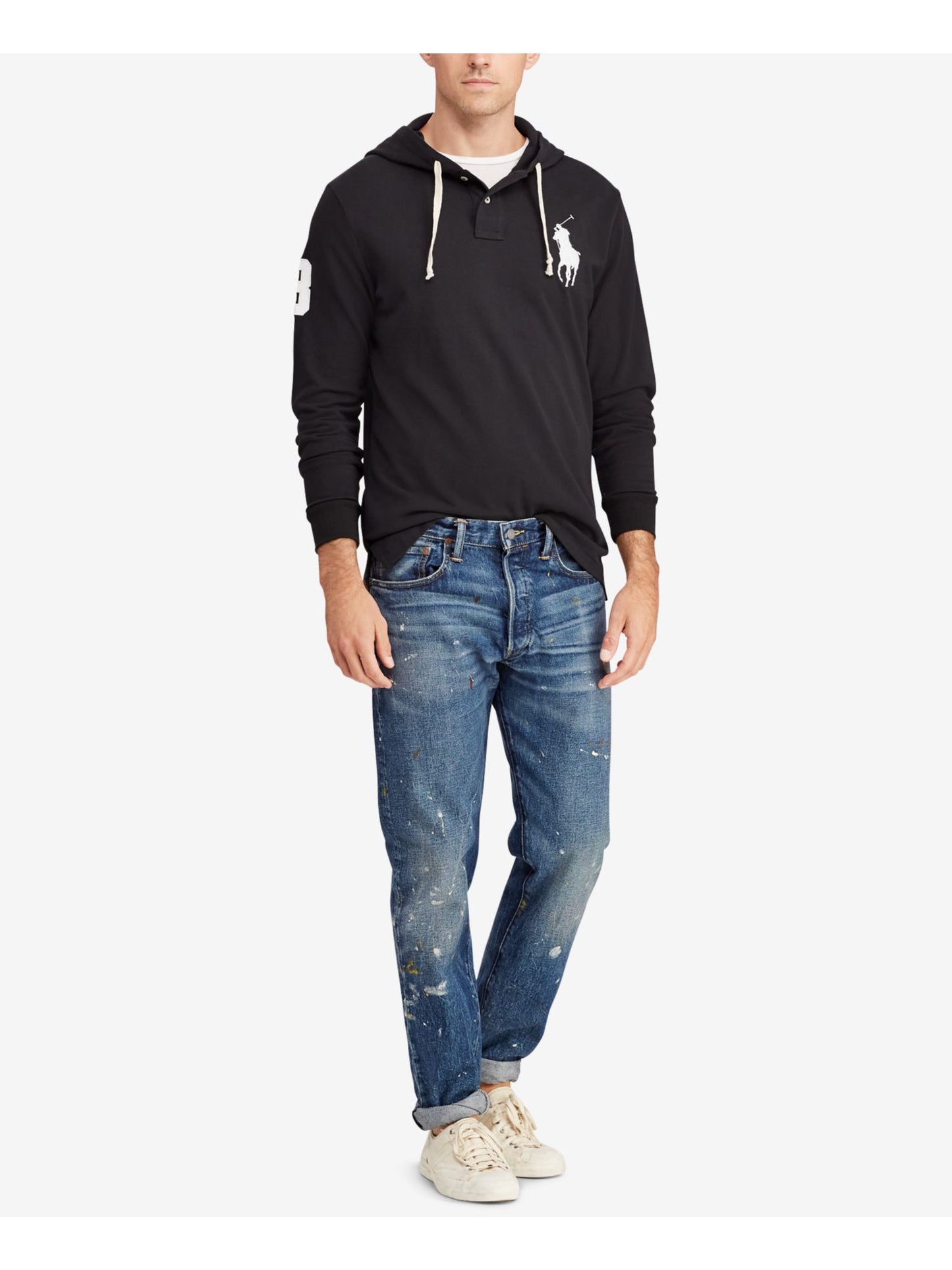 Ralph Lauren Men's Cotton Sweatshirt Hoodie Black Size Small