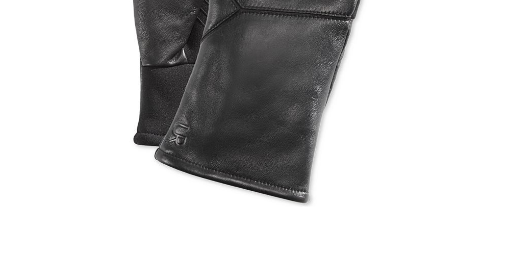 UR Powered Men's Leather Gloves Faux Fur Lined Touch Screen  Black Size  S/M