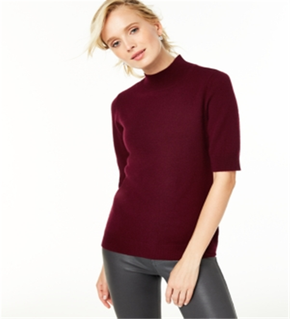 Charter Club Women's  Cashmere Mock-Neck Sweater Crantini Red Size Medium