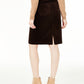 Charter Club Women's Petite Corduroy Tummy-Control Skirt  Black Size 6 P