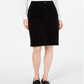 Charter Club Women's Petite Corduroy Tummy-Control Skirt  Black Size 6 P